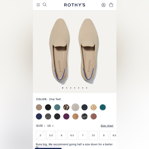 Rothy’s The Almond Loafer - Chai Twill - Picture 2 of 5